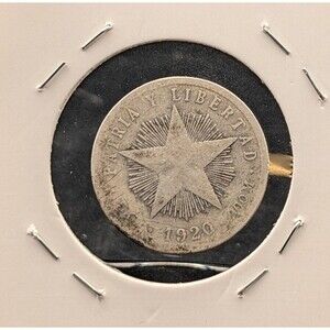 1920 20 Centavos – Star Design – .900 Silver
